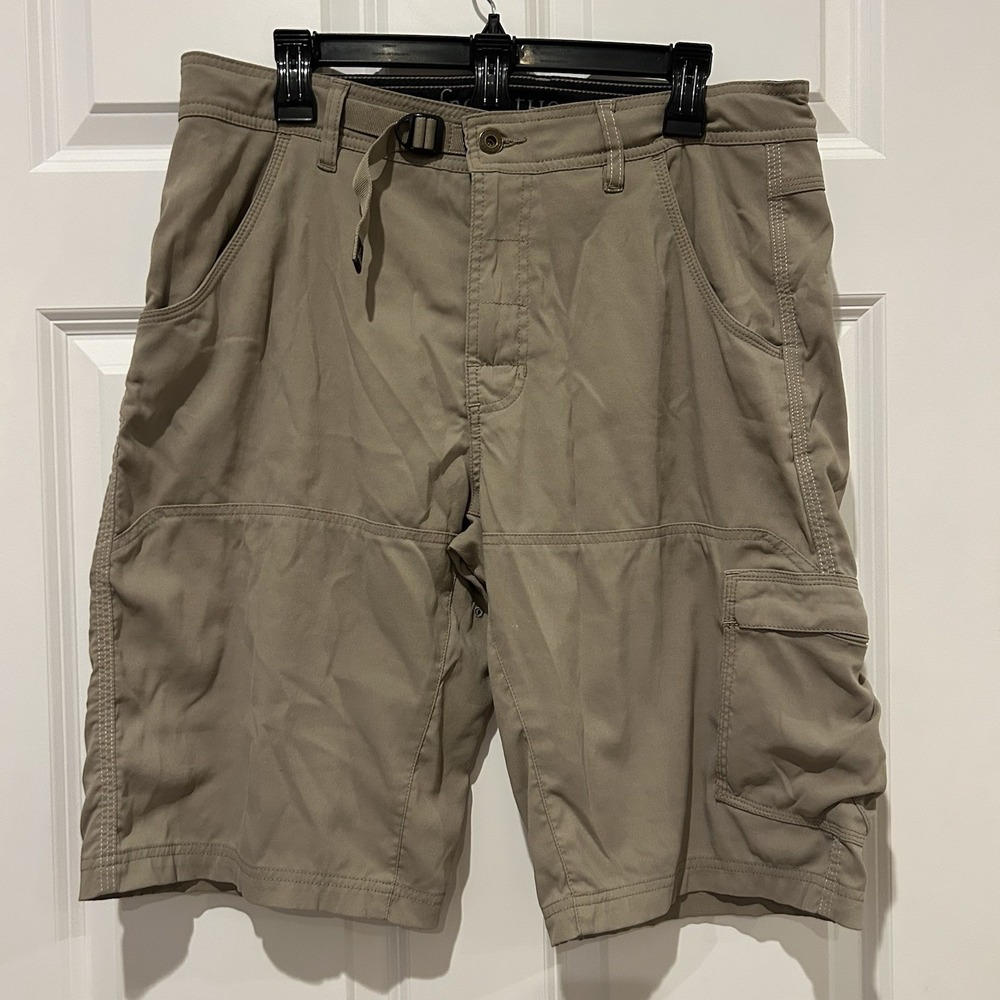 PrAna Shorts Mens 33 Brown Stretch Zion Cargo Belted Hiking Trail Outdoor